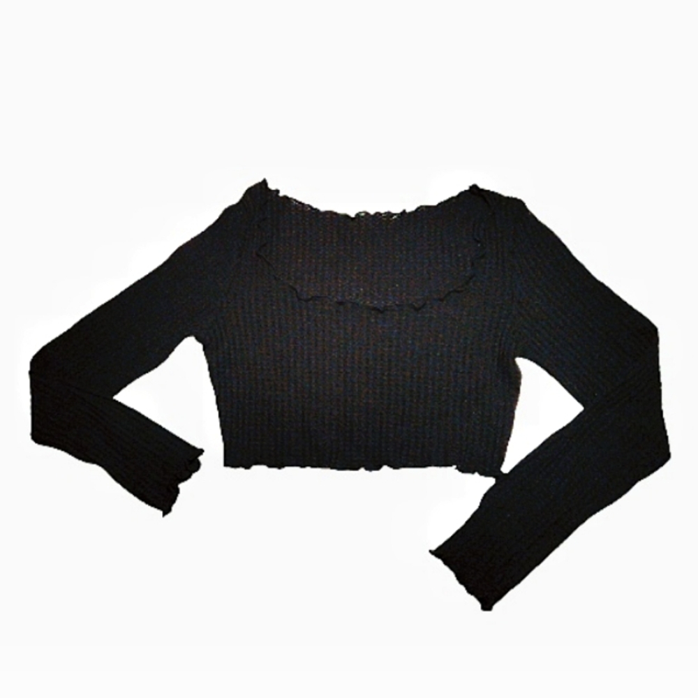 Shein scoopneck ribbed crop long sleeve. NWOT